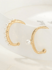 2pcs Faux Pearl Decor Cuff Earring