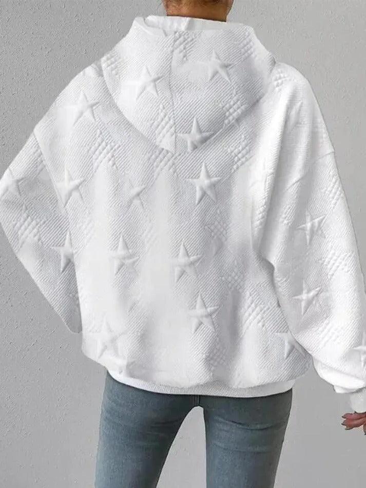 Solid Star Jacquard Oversized Hoodie