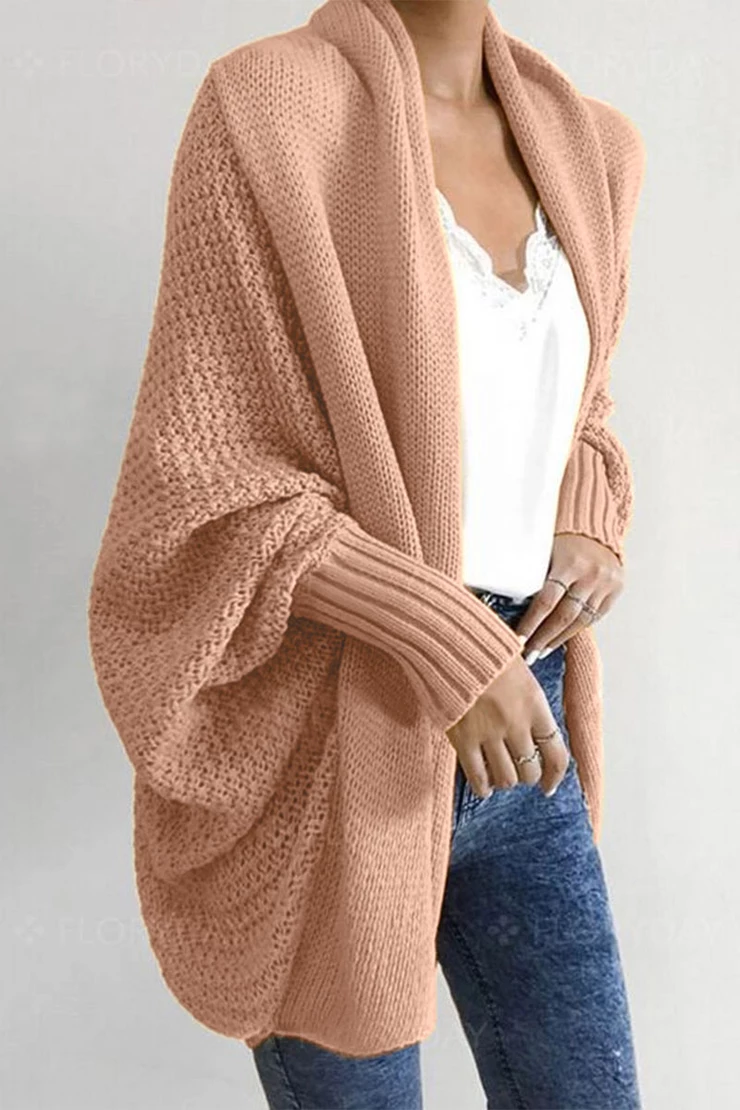 Bxoxo - Batwing Sleeve Sweater Cardigan (4 Colors)