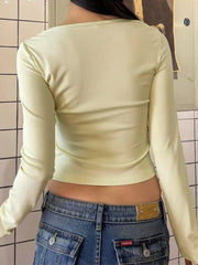 Lace Bow Splice Long Sleeve Tee