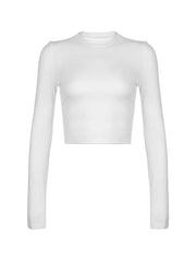 Basic Solid Crew Neck Slim Long Sleeve Tee
