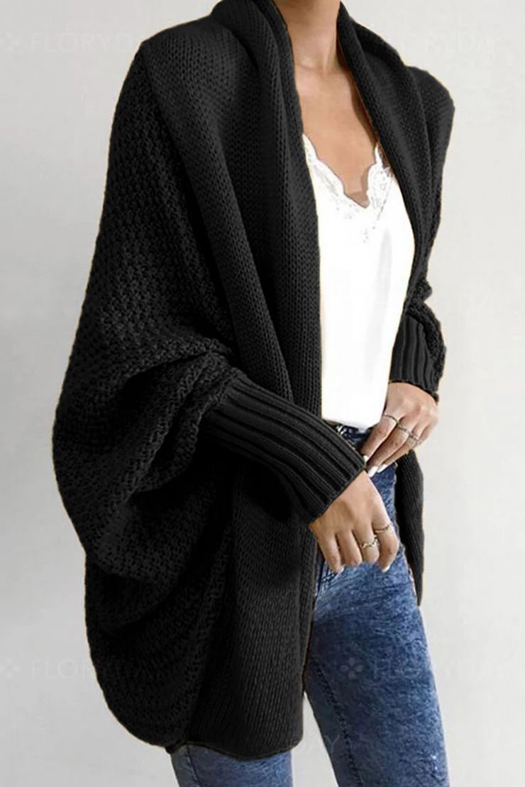 Bxoxo - Batwing Sleeve Sweater Cardigan (4 Colors)