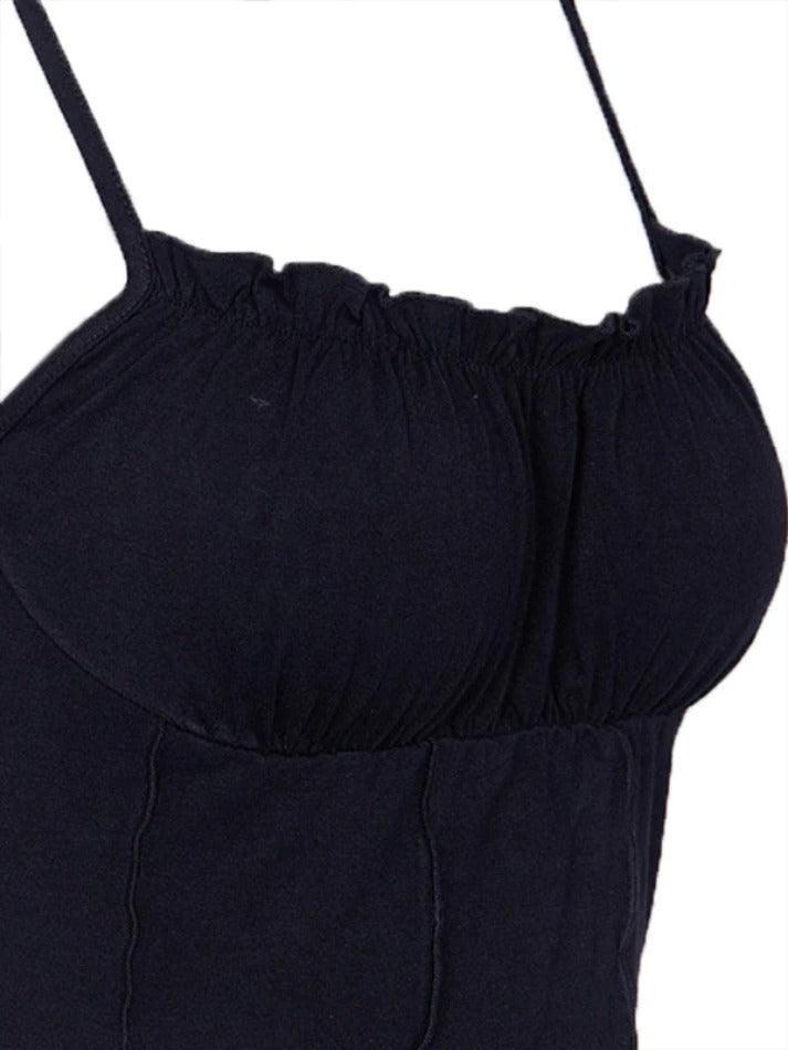Solid Fungus Corset Slim Cami Top
