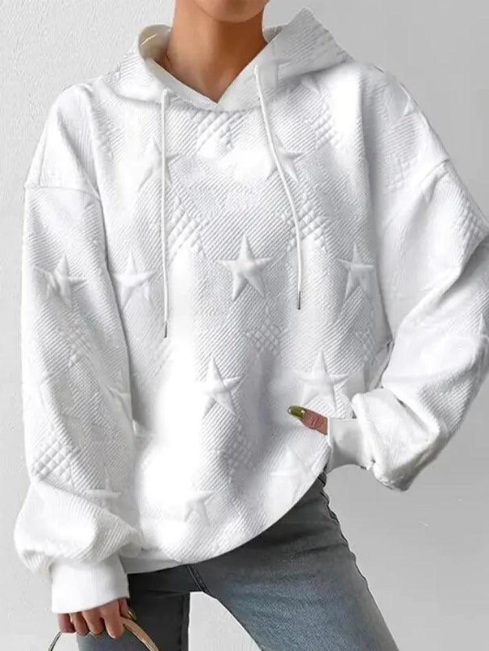 Solid Star Jacquard Oversized Hoodie