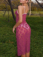 Perspective Lace Cami Wrap Hip Two Piece