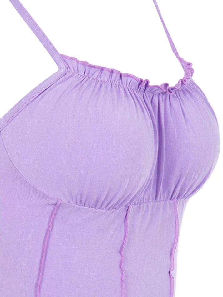 Solid Fungus Corset Slim Cami Top