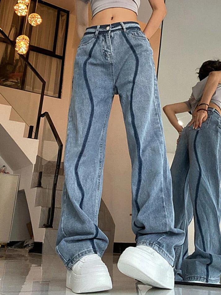 Creative Wash High Rise Boyfriend Jeans