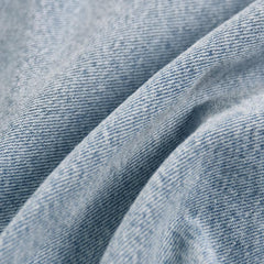 Bxoxo - Spring Button-Neck Off-Shoulder Long-Sleeved Denim Shirt