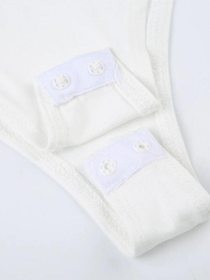 Solid Seam Detail Splice Long Sleeve Crew Neck Bodysuits