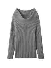 Solid Off Shoulder Splice Sweater