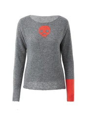 Alien Jacquard Color Block Knit Top