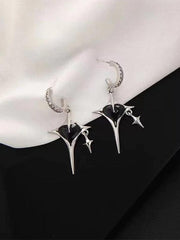 Astral Star Heart Charm Earrings