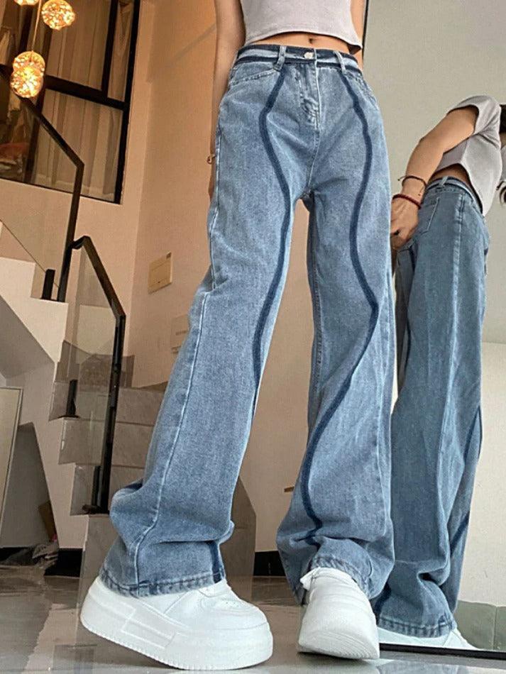 Creative Wash High Rise Boyfriend Jeans