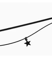 Black Star Double Layered Choker Necklace