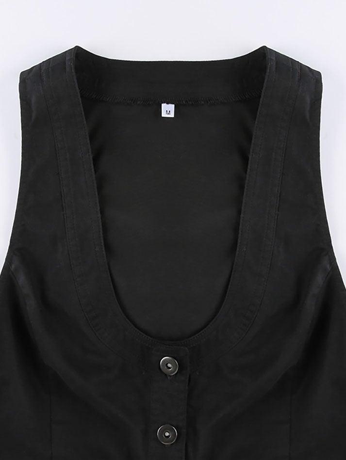 Button Front Corset Top