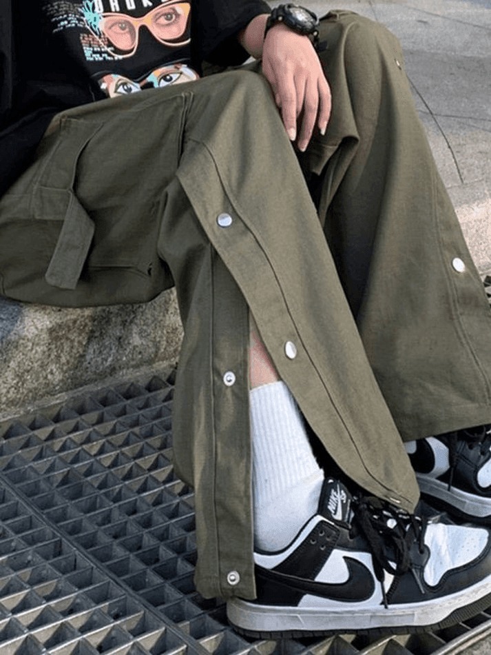 Buttoned Pocket Patch Cargo Pants