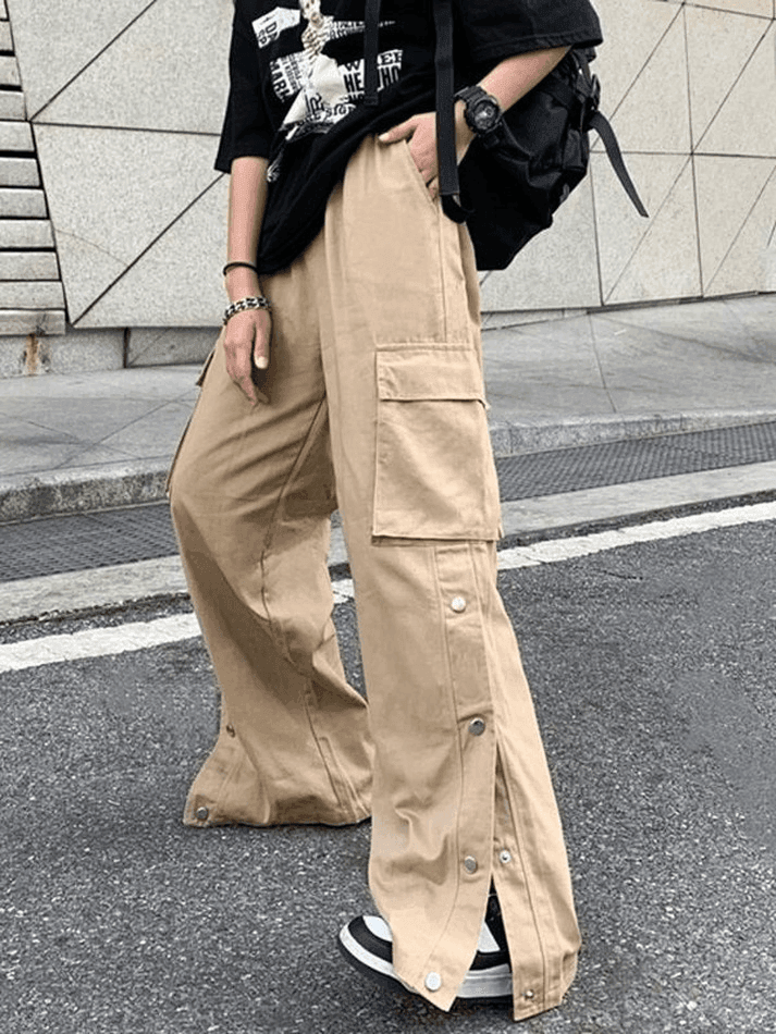 Buttoned Pocket Patch Cargo Pants