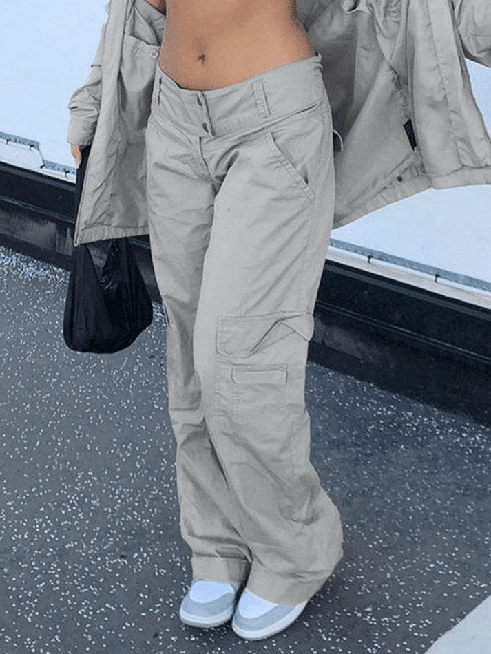 Buttoned Pocket Patch Cargo Pants