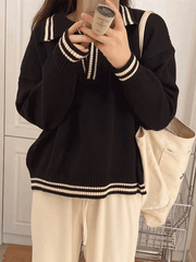 Contrast Trim Pullover Sweater