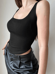 Curvy Hem Cropped Tank Top