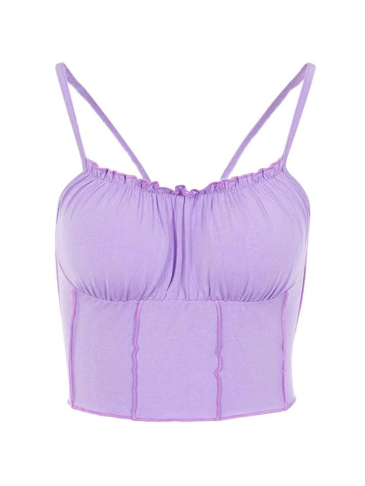 Solid Fungus Corset Slim Cami Top
