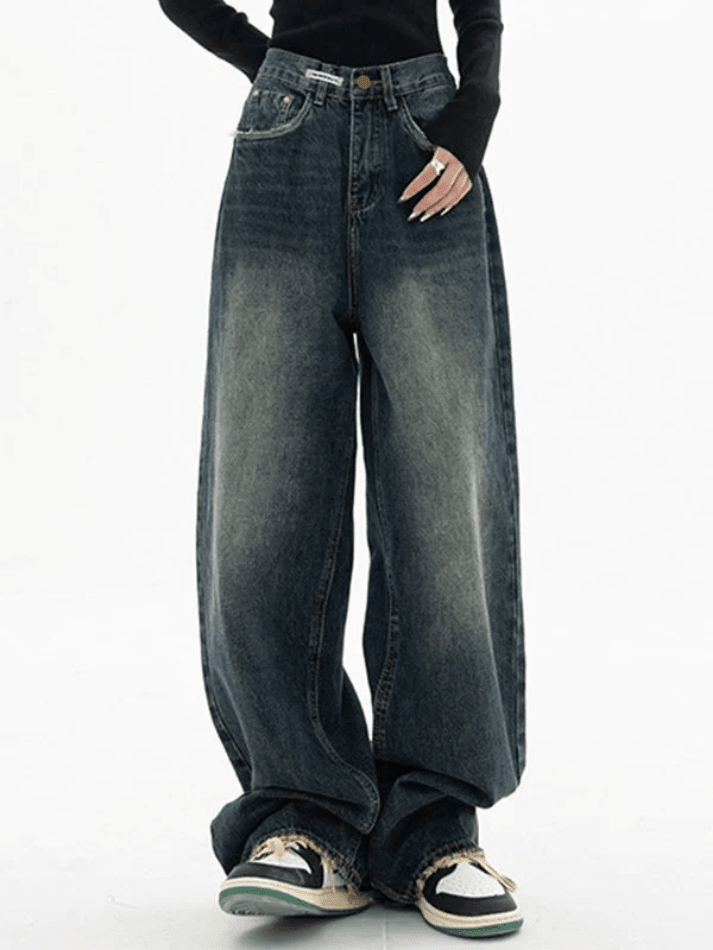Dark Wash Vintage Baggy Boyfriend Jeans