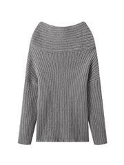 Solid Off Shoulder Splice Sweater