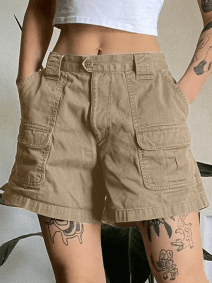 Denim Straight Leg Cargo Shorts