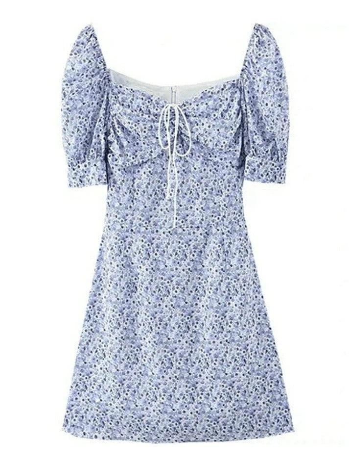 Ditsy Floral Short-Sleeve Mini Dress