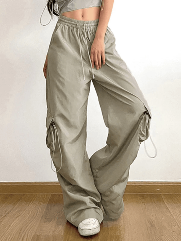 Drawstring Pocket Loose Cargo Pant