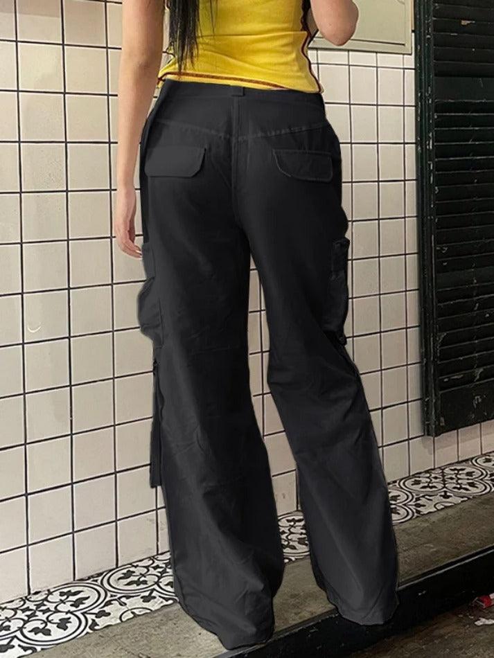 Low Rise Side Zip Up Cargo Pants