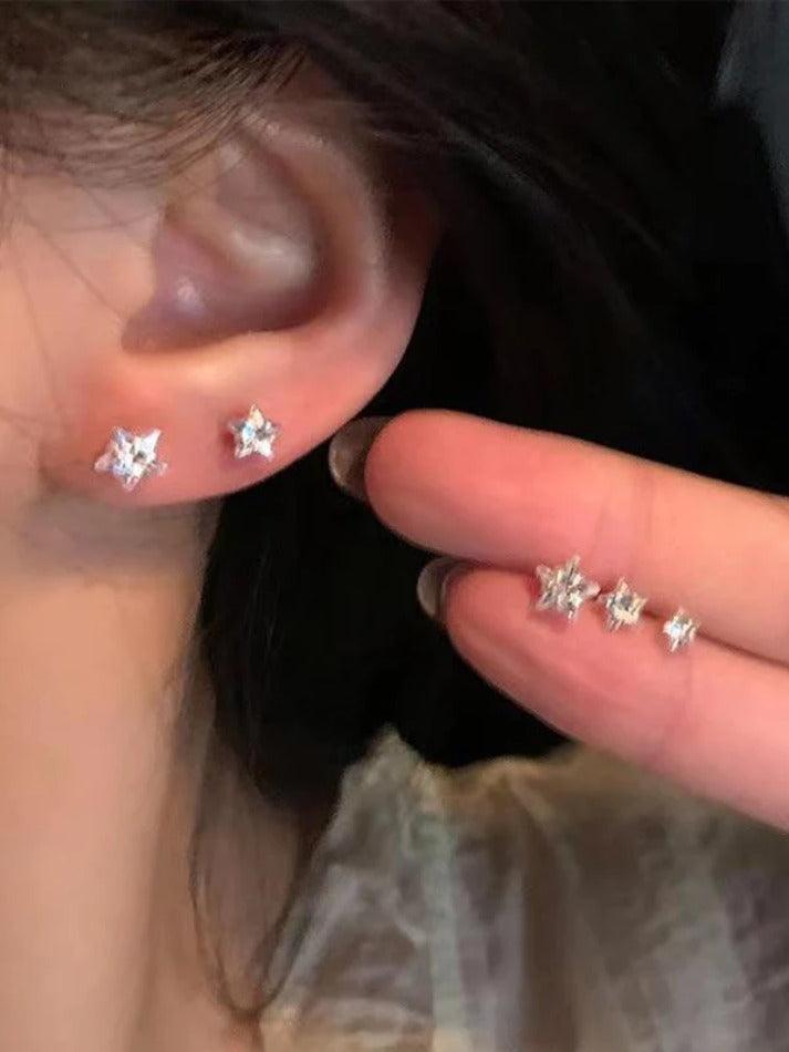 Glittering Zircon Mini Star Earring Jewelry