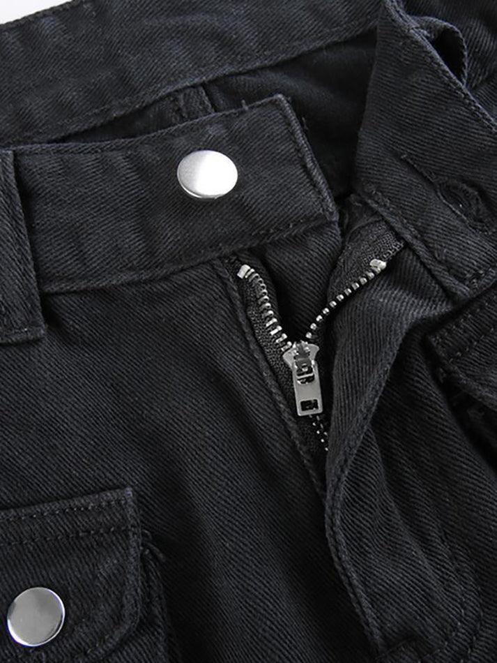 Goth metal buckle pocket cargo pants