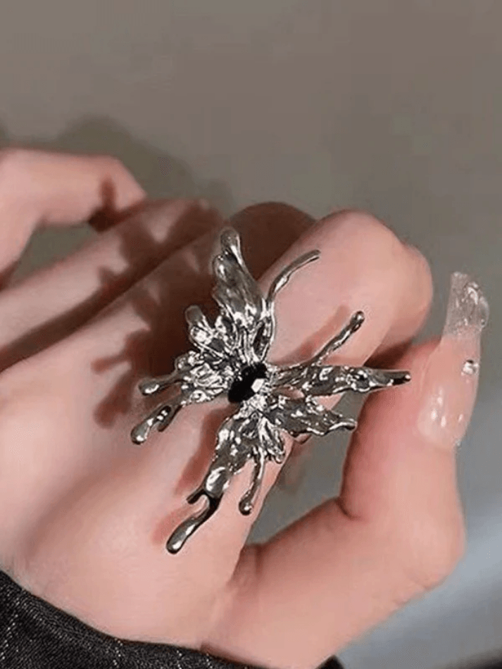 Grunge Fairy Butterfly Pattern Ring Jewelry