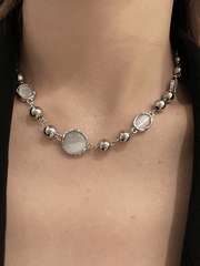 Grunge Faux Gem Decor Beads Necklace Jewelry