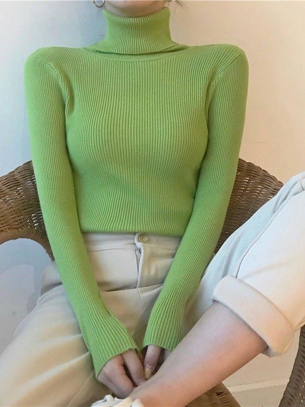 High Neck Jumper Knit Top