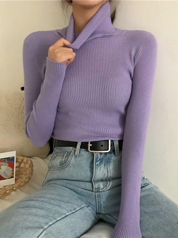 High Neck Jumper Knit Top