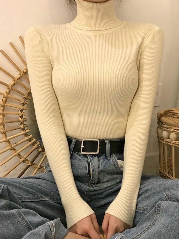 High Neck Jumper Knit Top