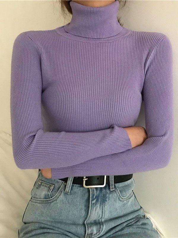 High Neck Jumper Knit Top