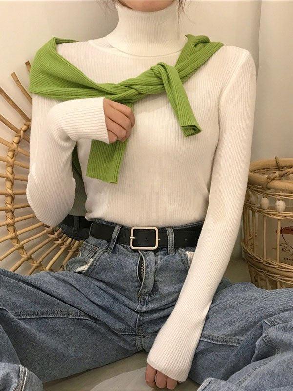 High Neck Jumper Knit Top