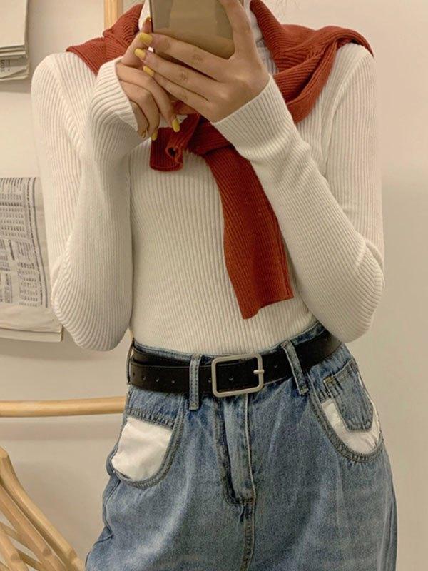 High Neck Jumper Knit Top