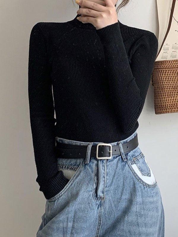 High Neck Jumper Knit Top