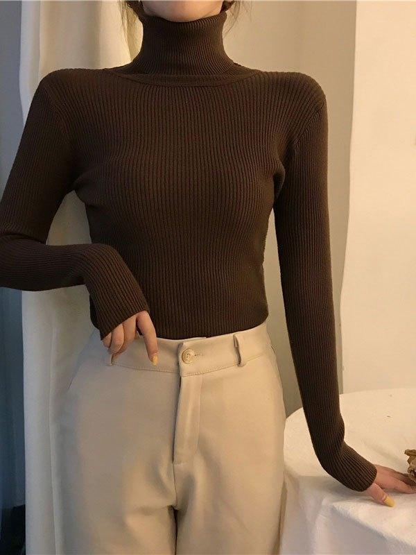 High Neck Jumper Knit Top