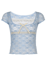 Lace Patchwork Crop Blouse