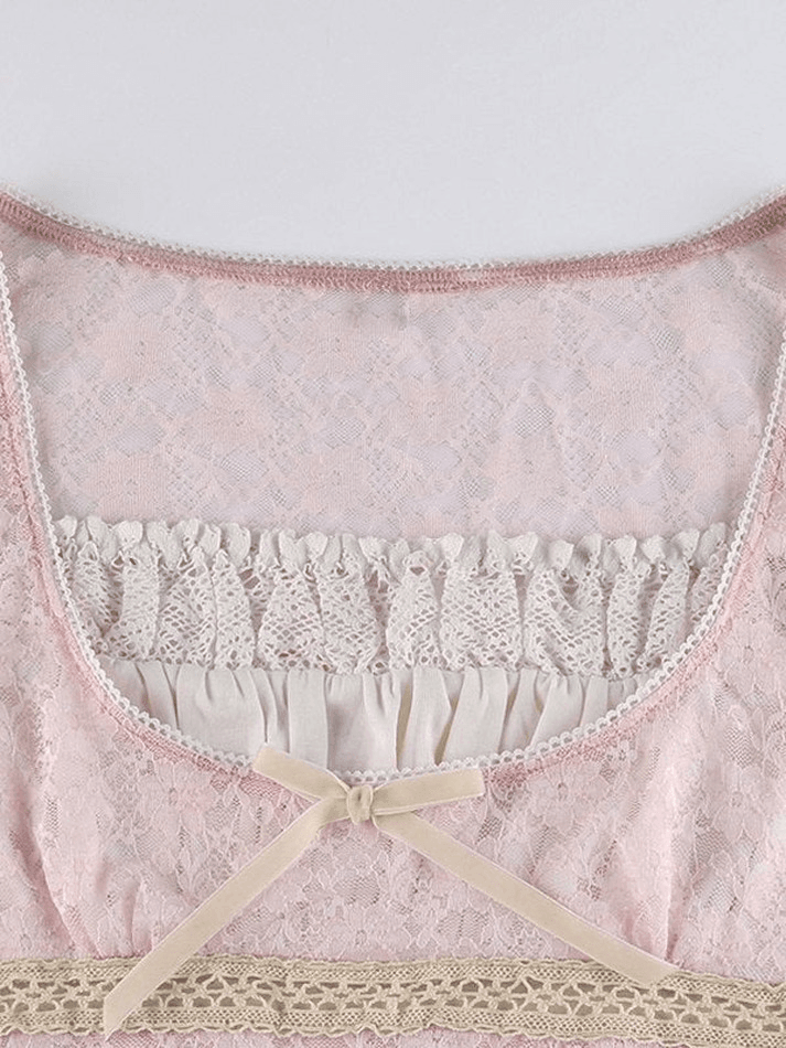 Lace Patchwork Crop Blouse