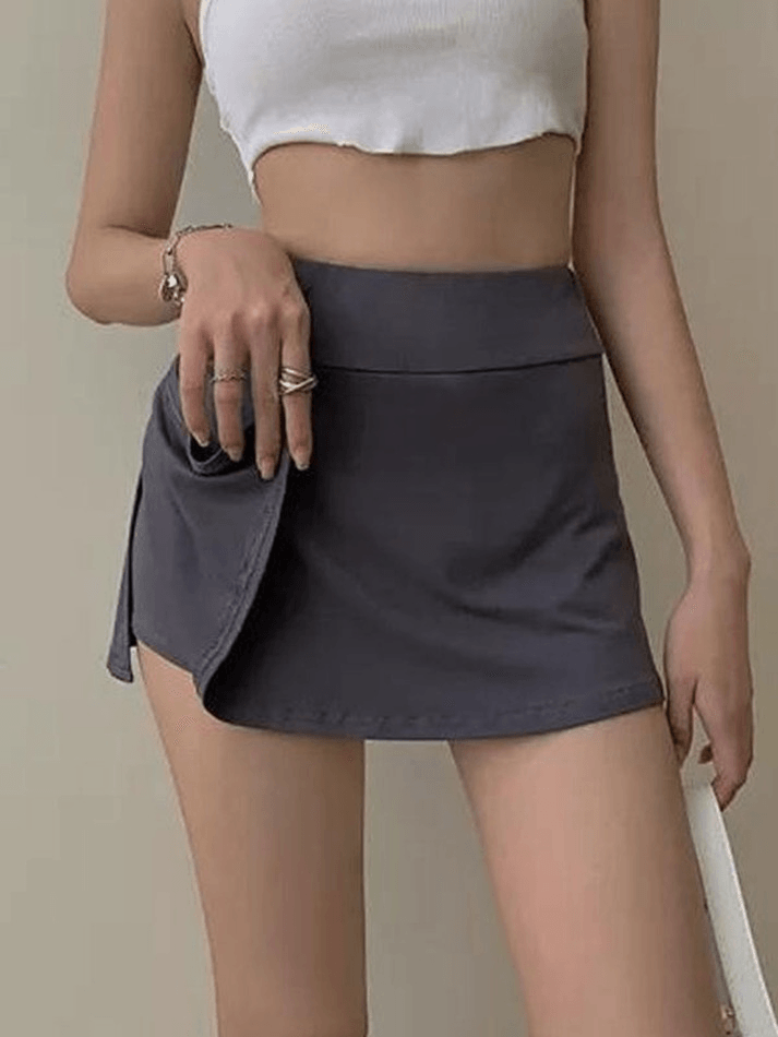 Lined Split Tennis Mini Skirt