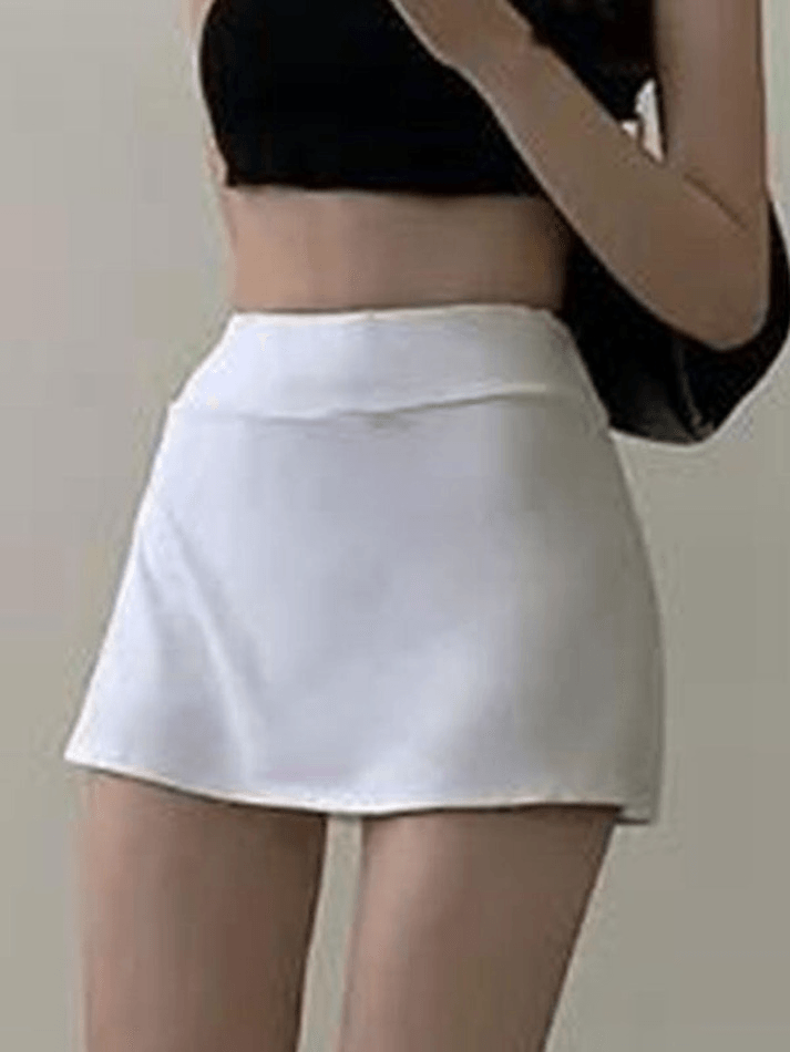 Lined Split Tennis Mini Skirt