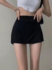 Lined Split Tennis Mini Skirt