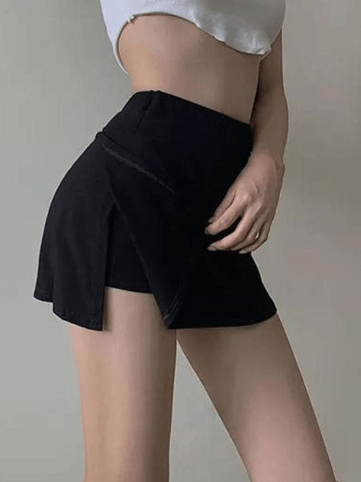 Lined Split Tennis Mini Skirt