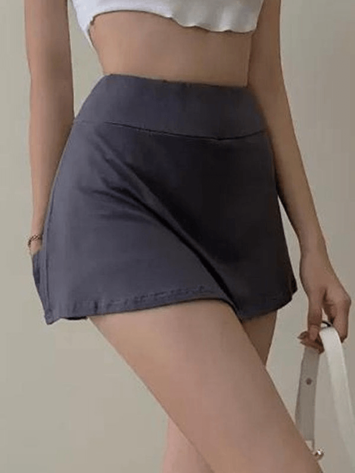 Lined Split Tennis Mini Skirt